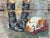 Folk Art Folk Art Equestrian Decor Boot Shine Box/Stool For Sale - Image 3 of 12