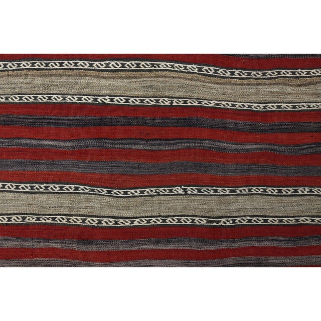 Textile 1970s Vintage Turkish Oushak Handmade Wool Cotton Red Runner Rug For Sale - Image 7 of 11