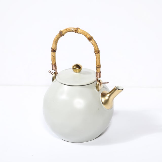 Modernist Porcelain W/Gilt Accents Tea/Coffee Service for 8 by Tania Bulhões For Sale - Image 17 of 18