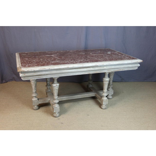 19th Century Console Table with Marble TOp, 1890s For Sale - Image 3 of 13