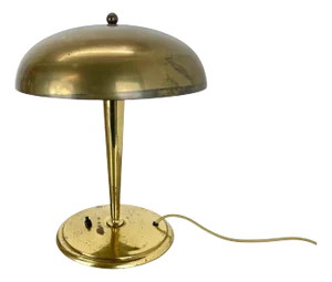 Danish Brass Mushroom Table Lamp, 1950s