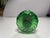 Art Deco Antique/Vintage Bohemian Czech Green Cut Glass Swirl Starburst Door Knobs With Hardware Art Deco For Sale - Image 3 of 4