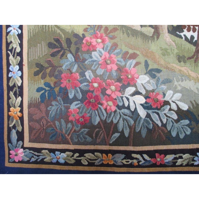 Beautiful Aubusson Tapestry With Charming Country Landscape For Sale In Los Angeles - Image 6 of 9