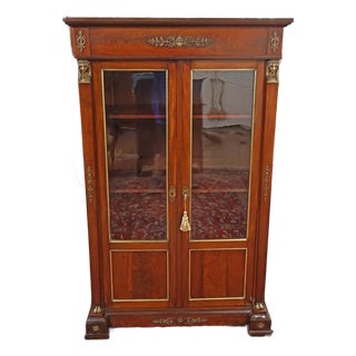 Late 19th Century Mahogany French Empire Two Door Cabinet For Sale