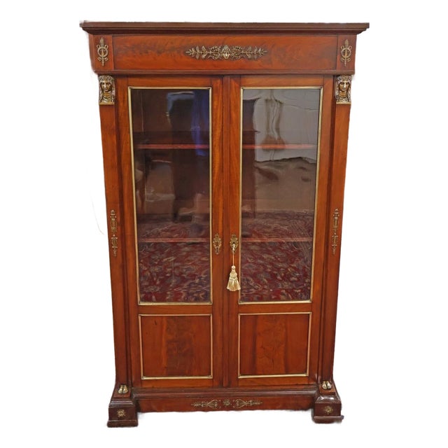 Late 19th Century Mahogany French Empire Two Door Cabinet For Sale