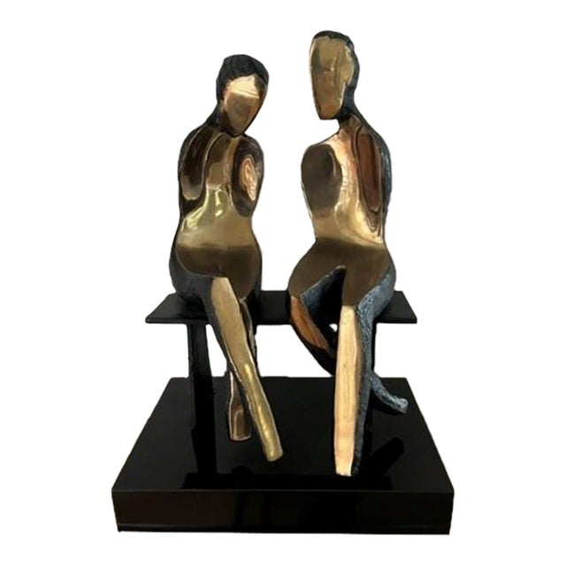 Claire May Bronze Sculpture "Whispers" For Sale