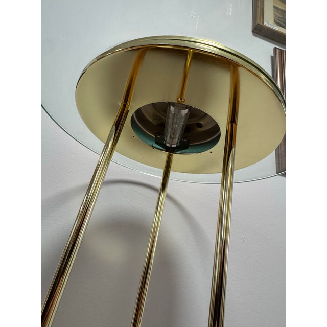 1980s Robert Sonneman "Saturn" Halogen Table Lamp for George Kovacs, C. 1980 — Brass & Glass For Sale - Image 5 of 10