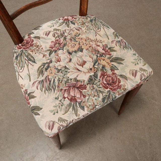Textile Vintage Chairs in Ash and Fabric, 1950s, set of 7 For Sale - Image 7 of 11