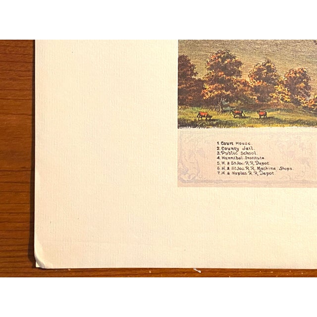 1869 Bird's-Eye View Map of Hannibal, Missouri Reproduction For Sale - Image 9 of 11