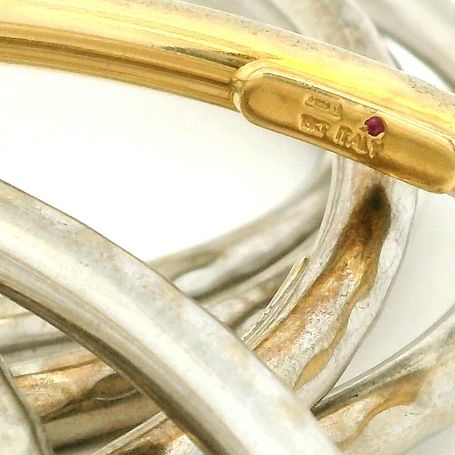 Metal Roberto Coin Martellato 18k Gold and Sterling Silver Set of Eight Bangles For Sale - Image 7 of 11