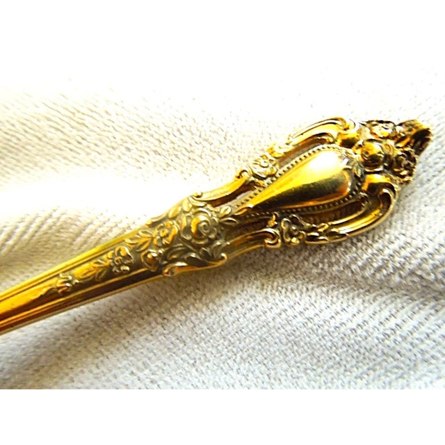 Mid-Century Modern Mid 20th Century Lunt Eloquence Vermeil Sterling Silver Demitasse Spoons - No Monos- Set of 4 For Sale - Image 3 of 5