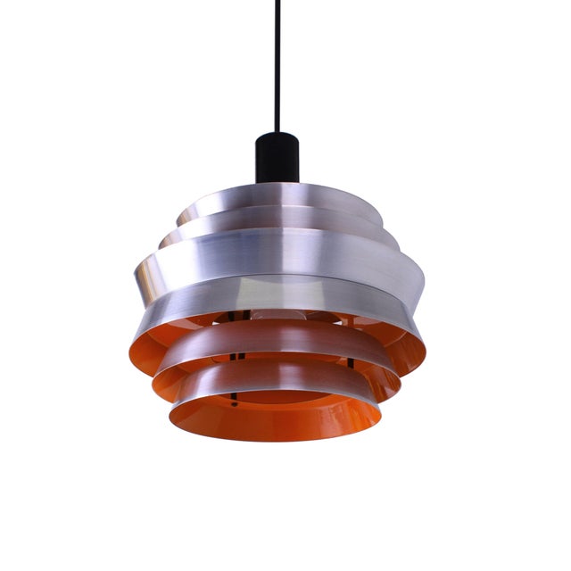 Aluminium and Orange Pendant Lamp attributed to Carl Thore, 1970s For Sale - Image 16 of 16