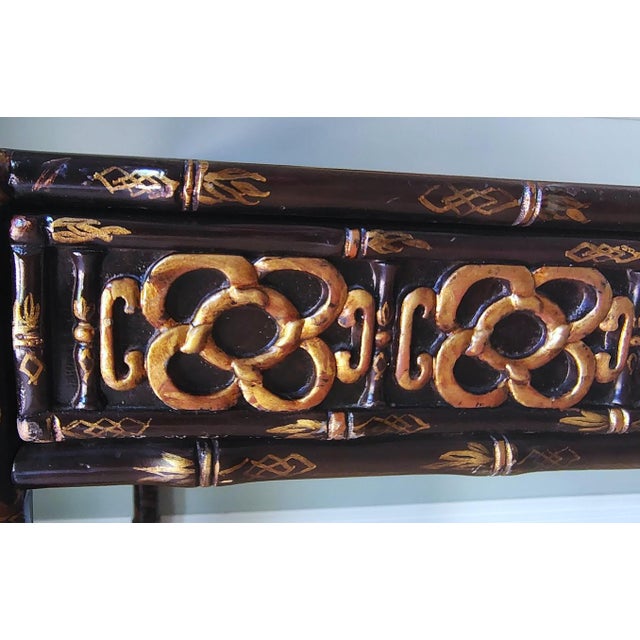 1960s Hollywood Regency Chinoiserie Lacquered Decorated Desk For Sale - Image 16 of 18