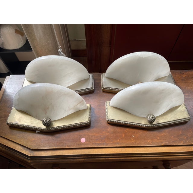 1 pair of high-quality Art Deco wall lamps. France. These wall lamps were designed by Jacques-Emile Ruhlmann. France...