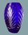 Glass Early 20th Century Cobalt Blue Cut to Clear Crystal Vase For Sale - Image 7 of 9