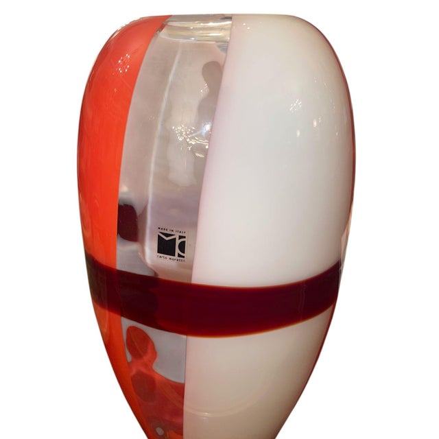 Glass Carlo Moretti Murano Glass Vase With Booklet. Italy, Late 20th Century. For Sale - Image 7 of 8