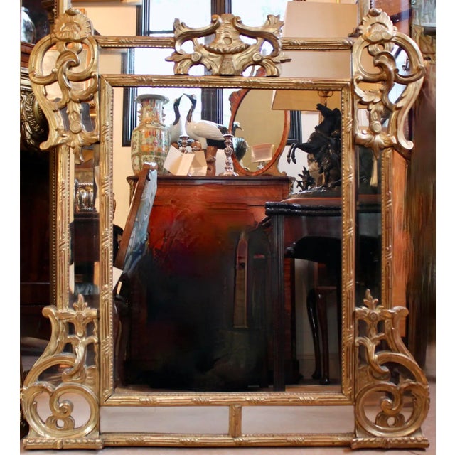 Continental Giltwood Louis XV Rococo Overmantel or Pier Mirror For Sale - Image 12 of 12