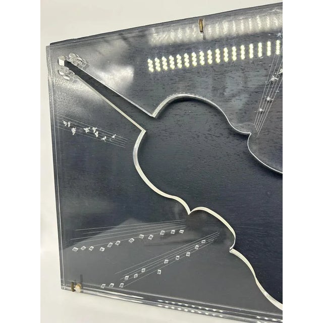 American Acrylic Glass Violin Artwork, 1970s For Sale - Image 3 of 10