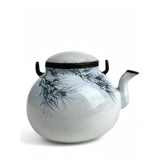 A Japanese Meiji. Enamel on Copper Teapot. For Sale - Image 4 of 8