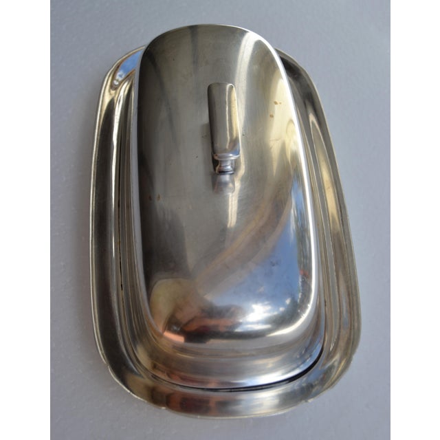 Art Deco Early 20th Century Art Deco Reed & Barton Silver Plate Butter Dish With Lid For Sale - Image 3 of 18