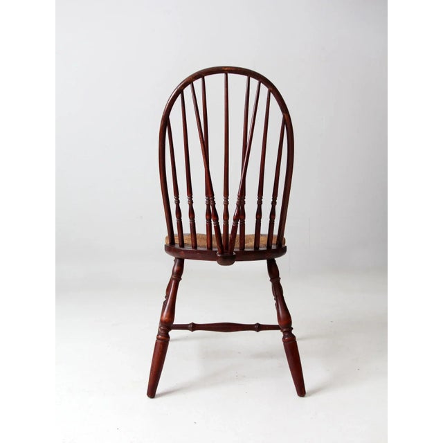 Wood Antique Rush Seat Windsor Chair For Sale - Image 7 of 11