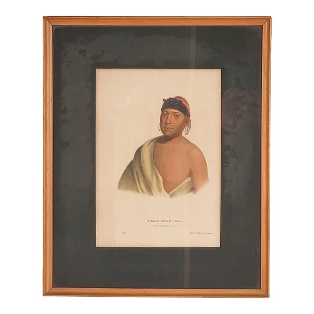 Hand-Colored Engraving of American Indians, 19th Century For Sale
