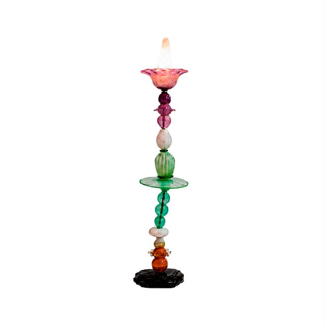 Modernist Sculptural Green, Pink and Amber Glass Floor Lamp, 2000 For Sale - Image 10 of 10