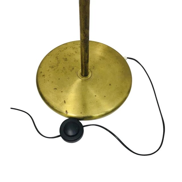 1960s Floor Lamp with White Metal Lampshade, 1960s For Sale - Image 5 of 7