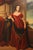 Artist Signed Portrait of Lady in Red Dress Painting on Canvas For Sale - Image 10 of 13