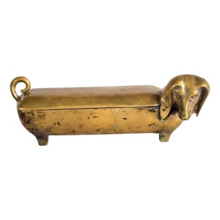 Vintage Brass Dachshund Trinket Box, 1950s For Sale
