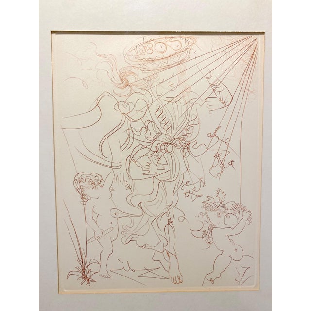 This is a beautiful circa 1970 original etching titled "Autumn" by the famous surrealist artist Salvador Dalí, depicting...
