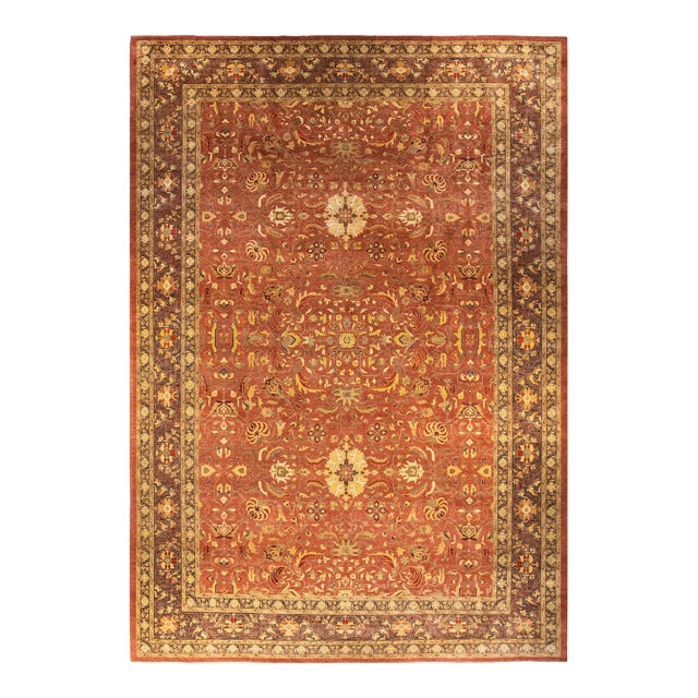 Mogul, One-of-a-Kind Hand-Knotted Area Rug in Orange, 12' 3" x 18' 5" For Sale