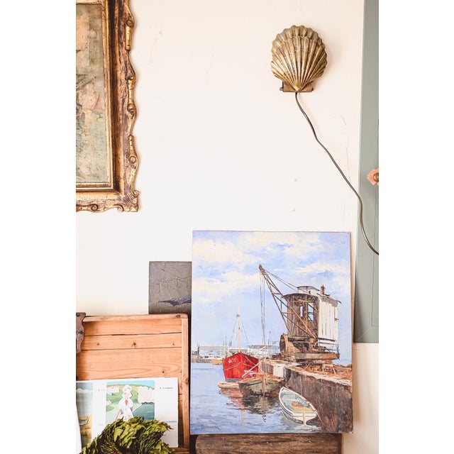 1960s A. Vismara, Port of Las Palmas, 1960s, Oil on Board For Sale - Image 5 of 7