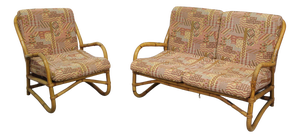 Rattan Garden Furniture Set, 1970, Set of 2