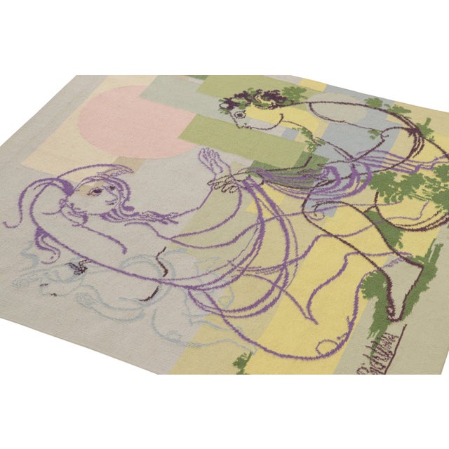 Rug & Kilim Signed Vintage Portuguese Tapestry With Romantic Pictorial, From Rug & Kilim For Sale - Image 4 of 8