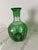 American Emerald Green Cut-to-Clear Crystal Bud Vase Carafe For Sale - Image 3 of 12