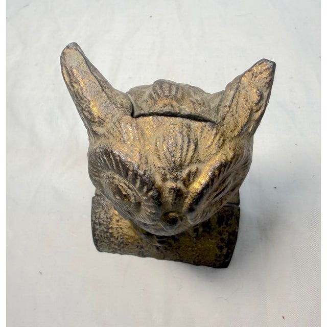 Rare Antique Early 1900's Cast Iron Owl Animal Still Coin Bank by a.c. Williams For Sale - Image 4 of 10