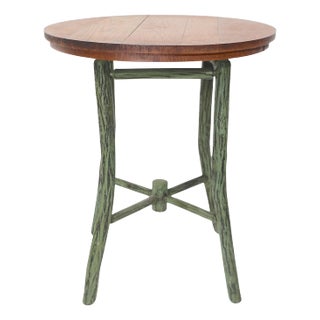 Rustic Farmhouse Modern Old Hickory Side Table For Sale