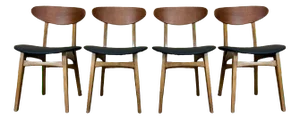 Mid-Century Teak Dining Chairs, Denmark, Set of 4