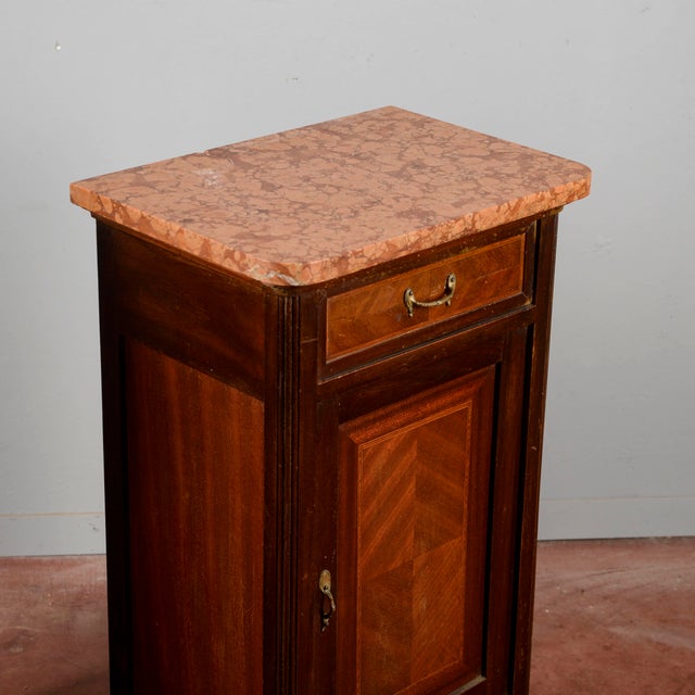 Vintage Bedside Tables with Red Marble Tops, 20th Century, Set of 2 For Sale - Image 14 of 18