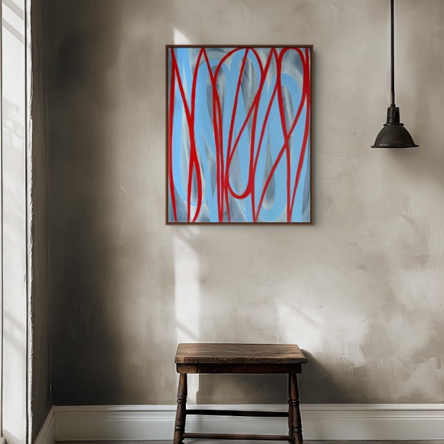Abstract Contemporary Abstract Oil on Canvas "10ju23p-2010" by Alain Clément For Sale - Image 3 of 4