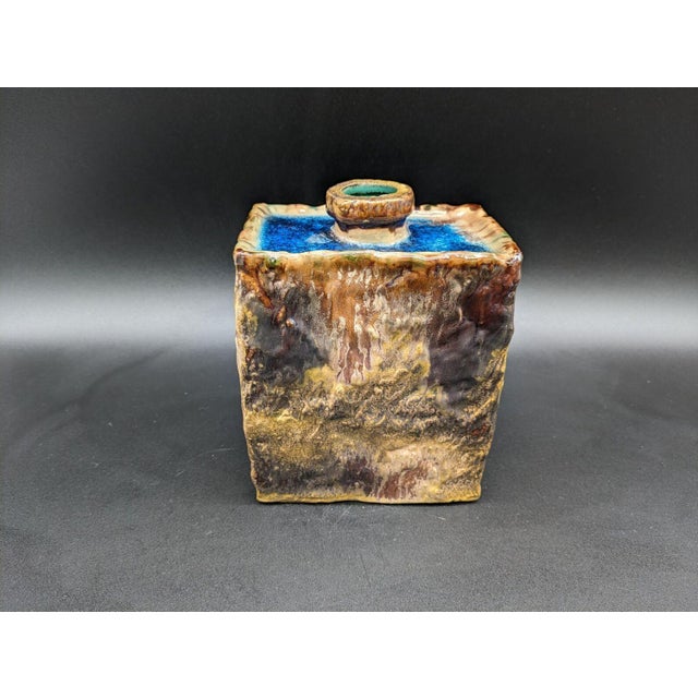 Brown Vintage German Ceramic Vase with Glass Inlay from W. Goebel, 1960s For Sale - Image 8 of 14