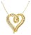 Diamond Floating Heart Pendant .68cttw 14k Yellow Gold 16" For Sale