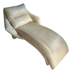1980s Rougier Postmoden Lounge Chair in Cream Leather