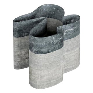 Stripes C3 Vase in Laguna Green and Indian Green Marbles by Bufalini Marmi For Sale