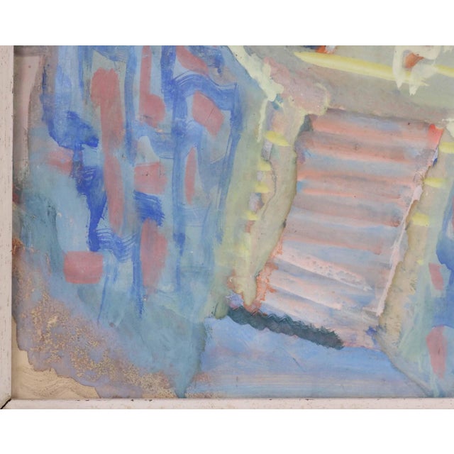 1940s 1940s Mordechai Levanon Gouache Cityscape View Safed Israel 1901-1968 Painting For Sale - Image 5 of 7