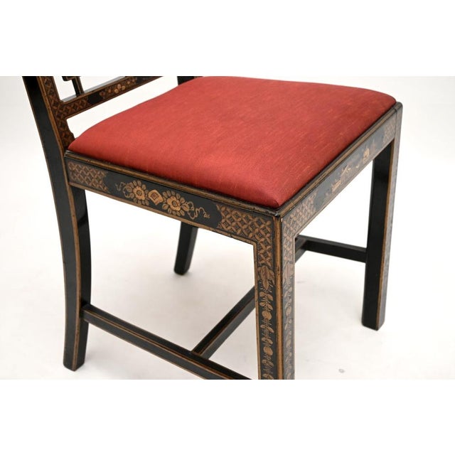 Antique Lacquered Chinoiserie Chair, 1900 For Sale - Image 9 of 10