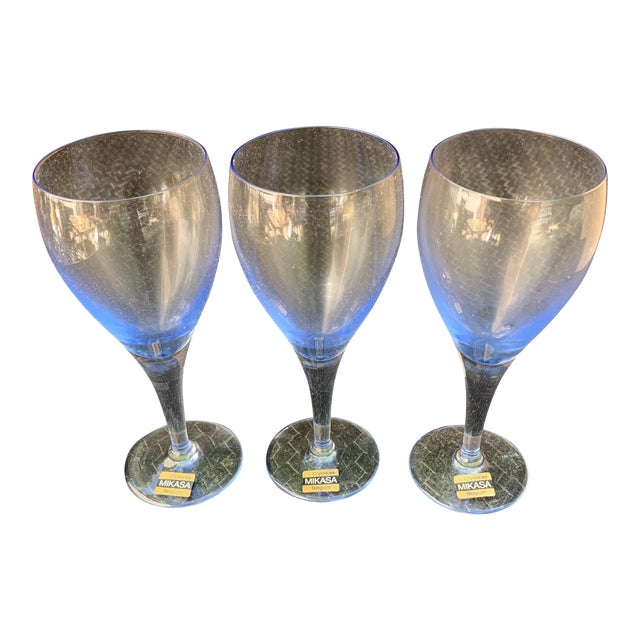 Azure Vintage Mikasa Wine Glasses Set of 3 Chairish