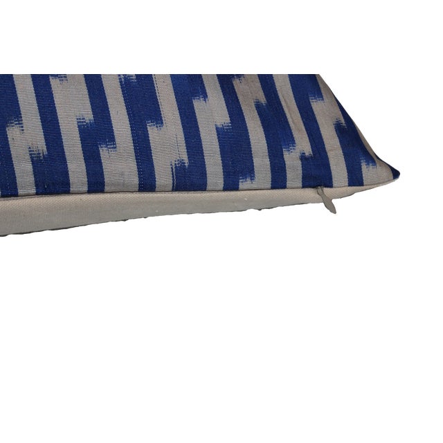 Blue Silk Ikat Pillow For Sale - Image 4 of 7