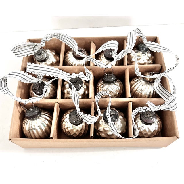 Silver Vintage Silver Kugel-Style Mercury Glass Christmas Ornament Garland, 58" For Sale - Image 8 of 8